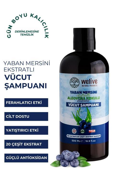 Yaban Mersini Ekstratlı Aleovera Kokulu Vücut Şampuanı - Duş Jeli 500 Ml