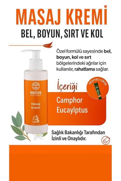 Masaj Kremi 200 Ml – Okaliptus & Kafur Özü – Rahatlatıcı Formül