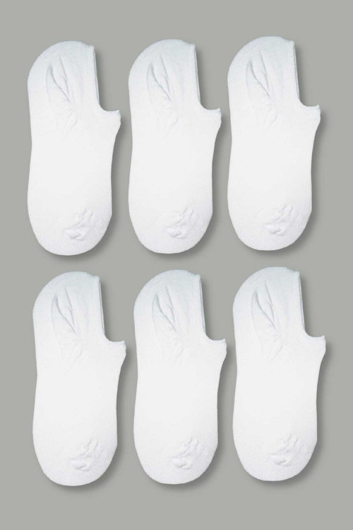 Kadın Beyaz 6'Lı Kadın Görünmez Sneaker Çorap