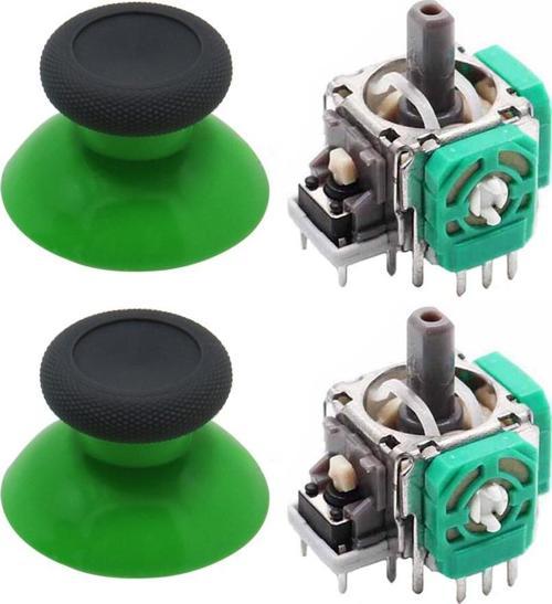 XBOX One Analog Motor Topuz Seti 2+2 One - One S/X - Series S/X Uyumlu Siyah Yeşil
