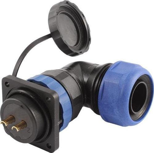 SD28 SU GEÇİRMEZ 2 PİN 28 MM YUVARLAK KONNEKTÖR (90 DERECE DİRSEK)