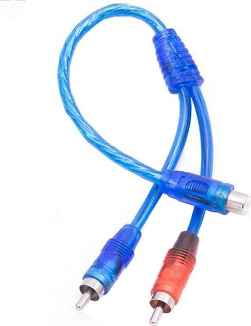 ANFİ Y KABLO 1 DİŞİ 2 ERKEK 25 CM SİLİKON MAVİ KABLO