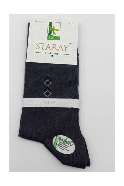 Erkek Siyah Soket Çorap Bambu Yazlık Lıkya05174 12 Adet