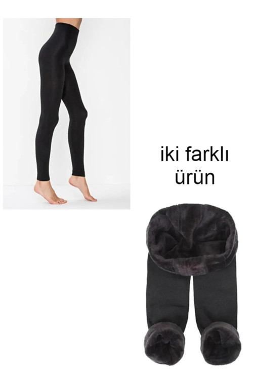 Termal Tayt Ve Şardonlu Peluş Tayt Set İkisi Bir Arada
