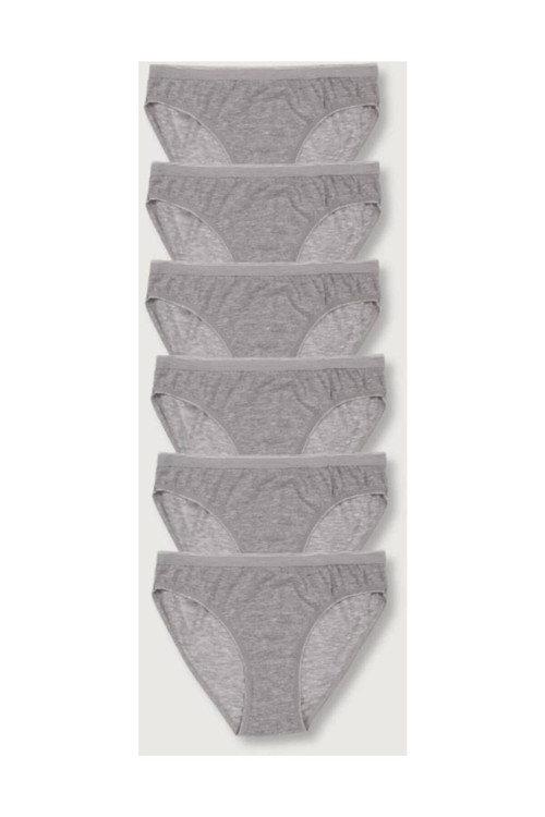 Kadın Gri 6'Lı Paket Bikini Külot Elf568T0635Ccm6