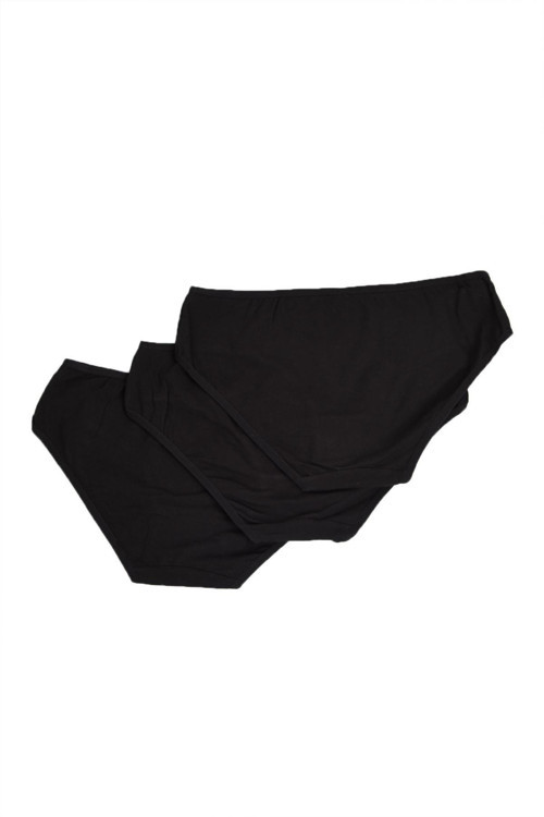 Siyah 3'Lü Paket Kadın Cover Slip Külot %100 Pamuk