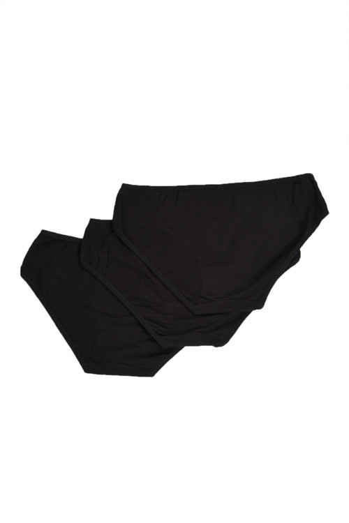 Siyah 3'Lü Paket Kadın Cover Slip Külot %100 Pamuk