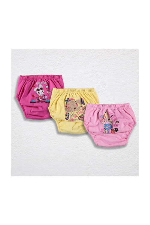 3Lü Kız Alıştırma Külodu - Tavşanlı Set