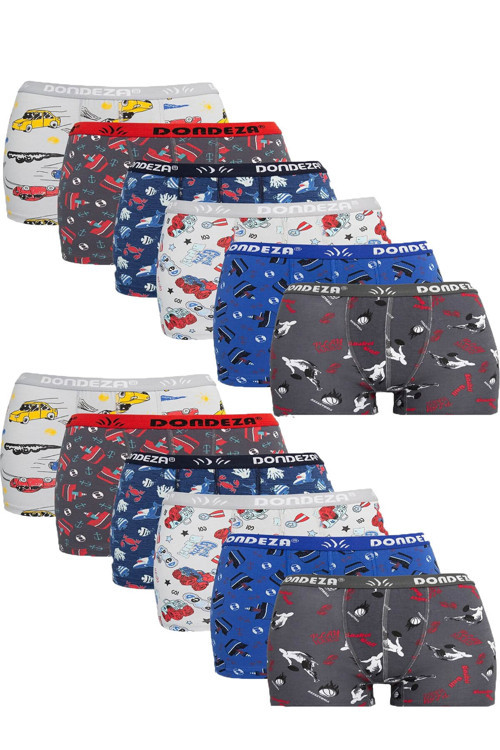 12'Li Paket Erkek Çocuk Boxer