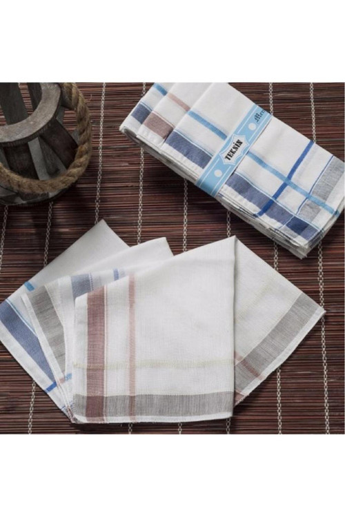 Teksin 36X36 Cm 12 Adet Kumaş Mendil Tm 02