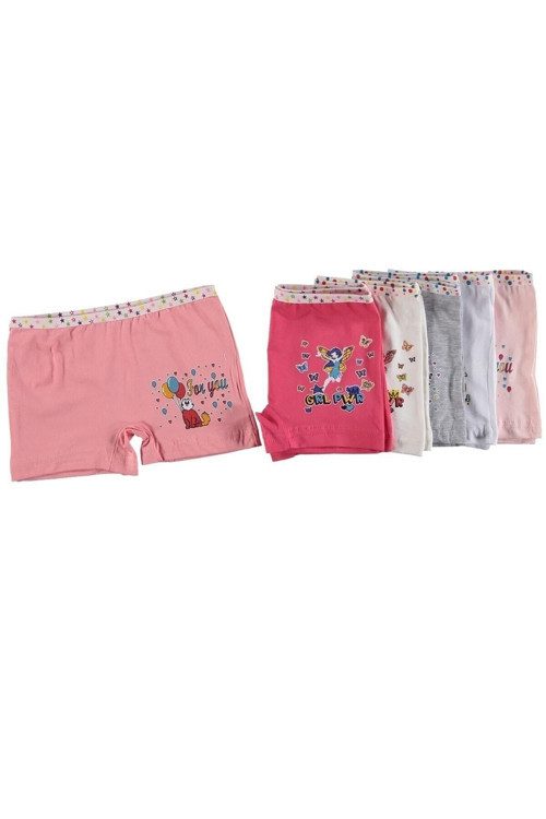 6'Lı Paket 402 Kız Çocuk Boxer