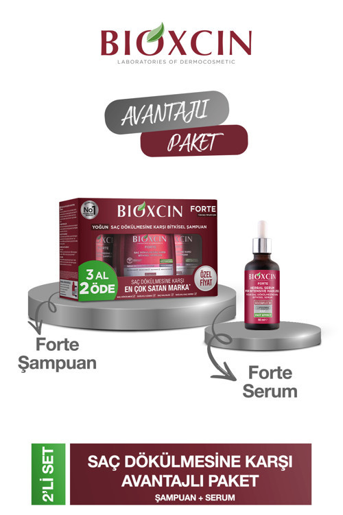 Forte Şampuan 3 Adet 300 Ml Şampuan + Forte Serum 50 Ml 1 Adet