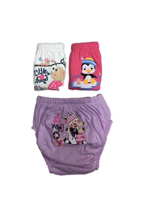 Storybaby Büyük Beden 3'Lü Kız Alıştırma Kilodu-3 Numara(Pembe/Ekru/Mor)