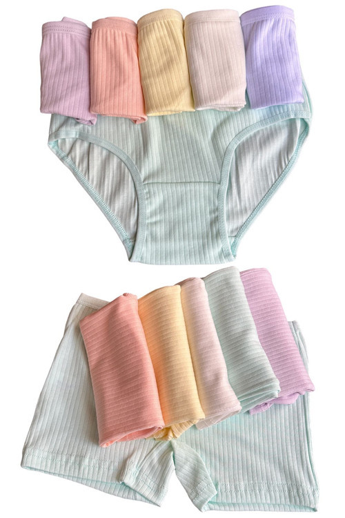 6'Lı Fitilli Kız Çocuk Boxer Ve 6'Lı Fitilli Külot Set