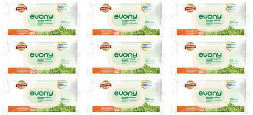 Hijyenik Temizlik Islak Havlu Mendil 50 Yaprak Plastik Kapaklı (9 Lu Set) 450 Yaprak