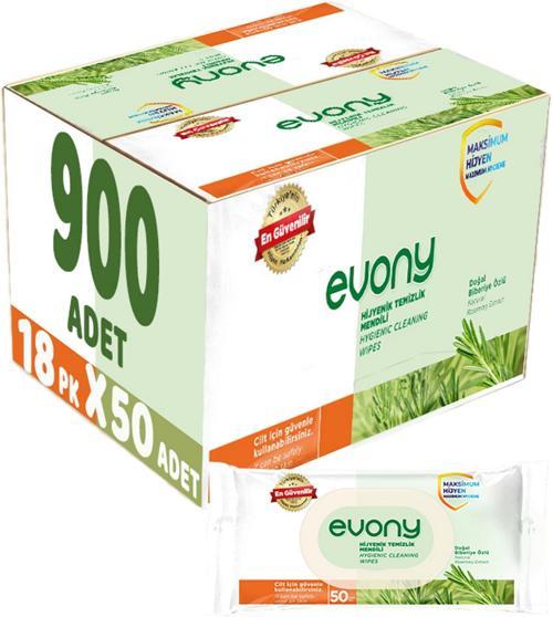 Hijyenik Temizlik Islak Havlu Mendil 50 Yaprak Plastik Kapaklı (18 Li Set) 900 Yaprak