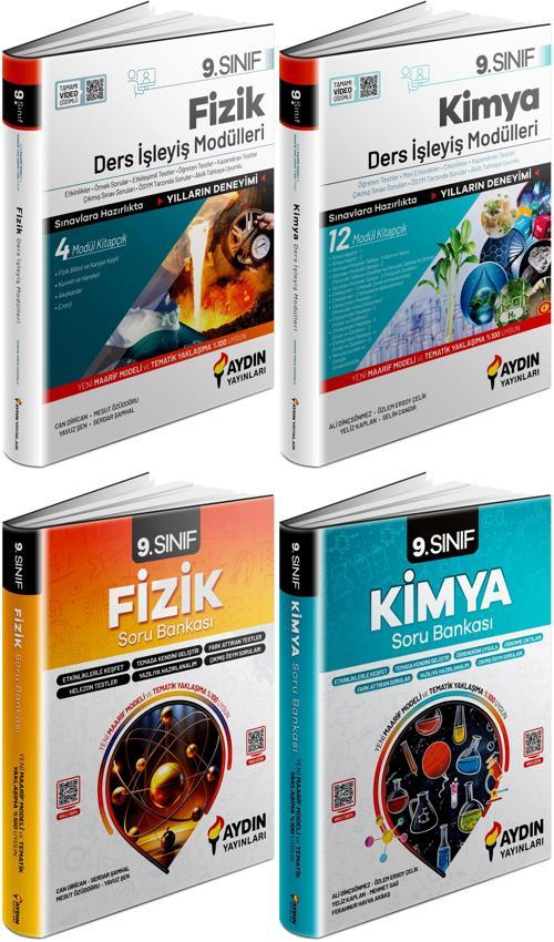 Aydın 2025 9. Sınıf Fizik + Kimya Ders Anlatım Fasikülleri + Konu Özetli Soru 4 Kitap