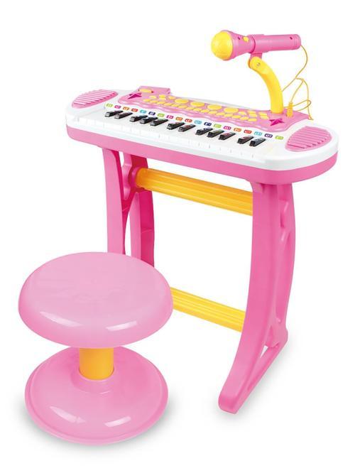 Mikrofonlu 24 Tuşlu Mp3 Çalar Mini Piyano Pembe