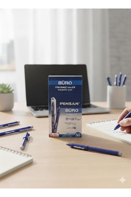 Büro Tükenmez Kalem Mavi 50'Li Paket