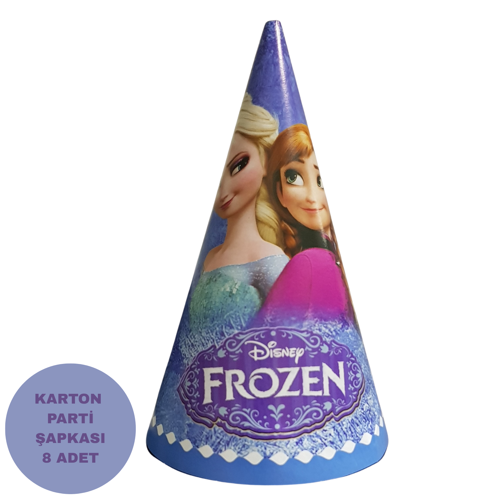 Elsa Frozen Temalı Karton Parti Şapkası 8 Adet