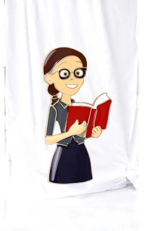 KADIN ÖĞRETMEN KİTAP BROŞ