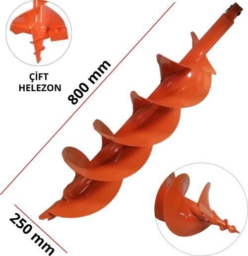 Toprak Burgu Makinesı Çift Helezon Yedek Delme Burgusu Çap 250 mm