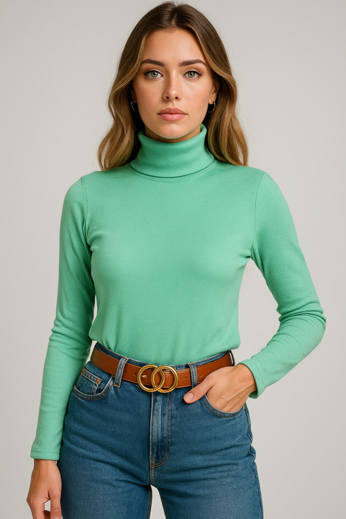 Lüks Pastel Renk Mint Yeşil Penye Kaşkorse Fitilli Body