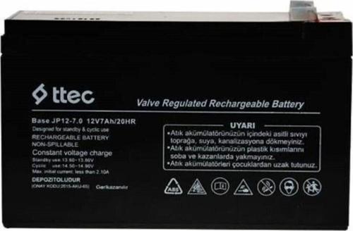Ttec 12V 7Ah- Bakımsız Kuru Akü 2022 Üretim 12 Volt 7 Amper