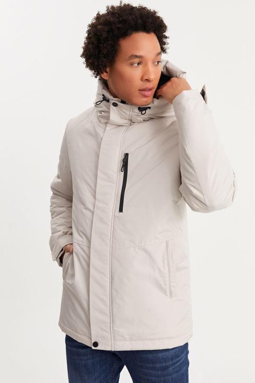 Erkek Taş Su Ve Rüzgar Geçirmez Kapüşonlu Kışlık Mont & Kaban & Parka | XL