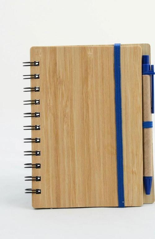 Ahşap Tükenmez Kalemlikli Telli Düz Yapraklı Defter