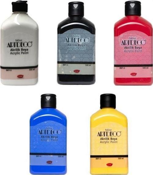 5’li 500 ml Akrilik Boya Seti