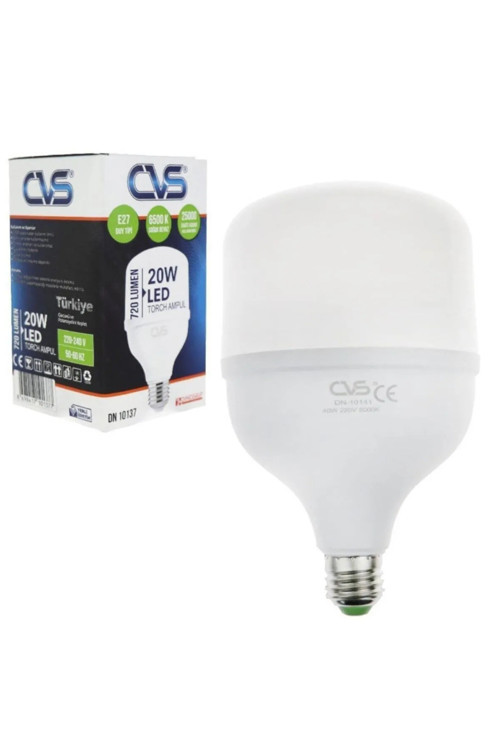 1 Adet 720 Lümen(%100 Enerji Tasarruflu) 20W Jumbo Torch Ampul E-27 Beyaz Işık