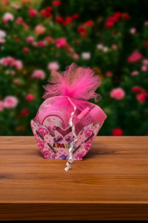 5 Parça Gül Sepeti (Gül Suyu240Ml,Gül Sabunu,Gül Alçı Tabak,Gül Özlü El Yüz Kremi,Gül Sepeti) Hediye