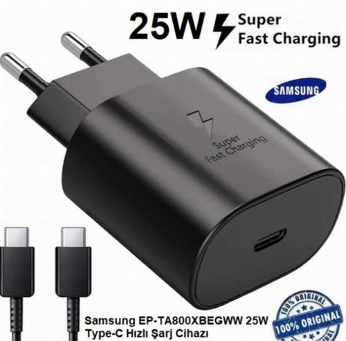 Day Samsung Galaxy A70 Uyumlu Orijinal EP-TA800XBEGWW 25W Type-C Hızlı Şarj Cihazı Siyah 3A