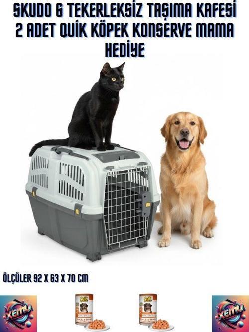 Mps Skudo 6 Tekerleksiz Taşıma Kafesi 2 Adet Quik Köpek Konserve Mama Hediye.