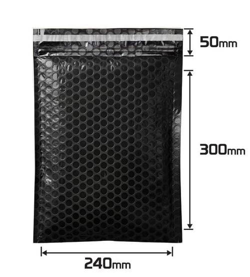 Balonlu Siyah Bantlı Kargo Poşeti 24x30+5 (120gr) - 50 Adet