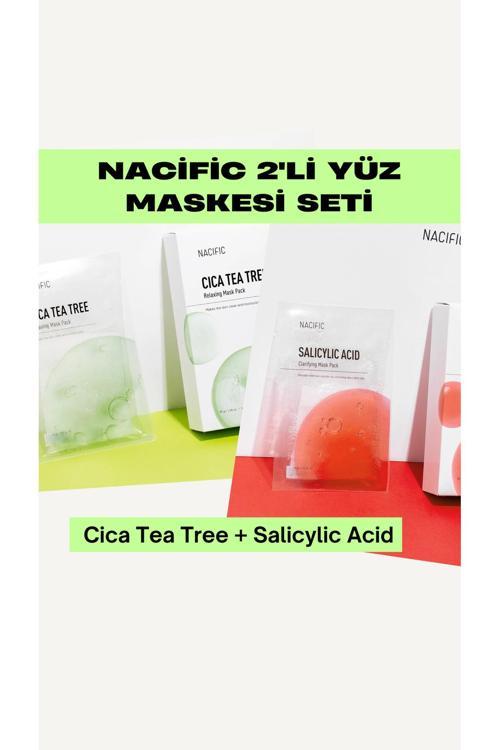 2’Li Maske Seti (Cica Tea Tree + Salicylic) – , Gözenek, Yağlı Cilt Karşıtı