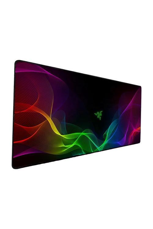 85X34 CM Purple Zone Desenli Oyuncu Mouse Pad Kaymaz Dikişli