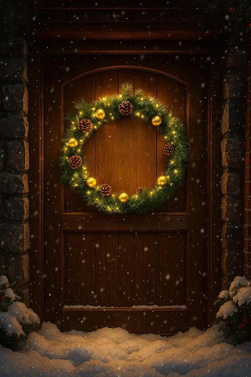 Luxury Dekoratif Yılbaşı 60cm Işıklı Kapı Süsü