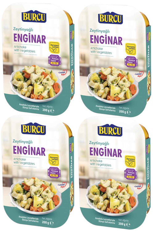 Zeytinyağlı Enginar 200 gr x 4 Adet