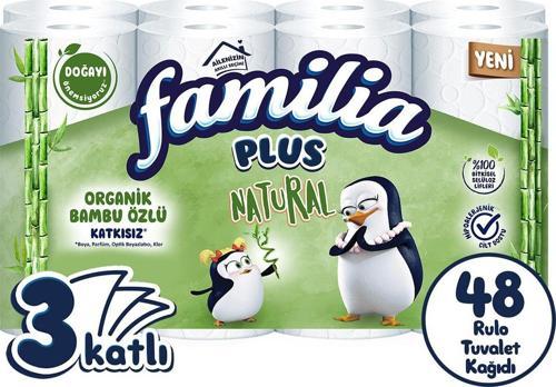 Plus Natural Tuvalet Kağıdı 48 Rulo (16 Rulo X 3 Paket)