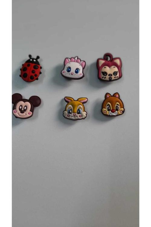 6 Adet Erkek Kadın Terlik Süsü Tasarım Kaliteli Malzeme Jibbitz 0135