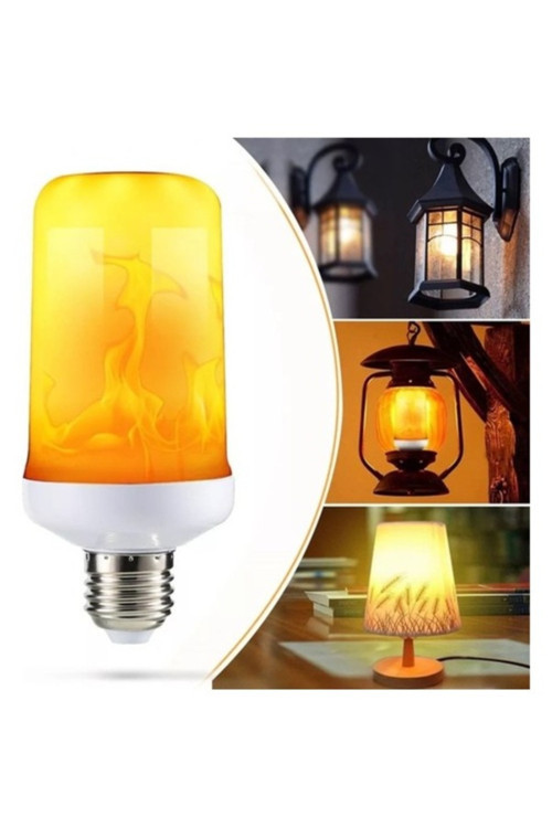 5 Adet 5W Led Alev Efektli Lamba Ampul Kafeterya Otel Villa Otantik Aydınlatma Led Kampanyada