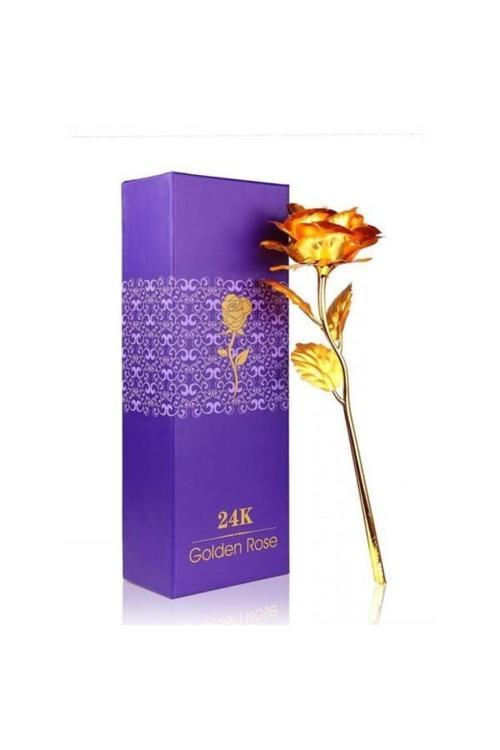 24K Altın Folyo Sarı Hediyelik Gül Özel Tasarım Sevgiliye Verilecek En Güzel Unutulmaz Kampanyada