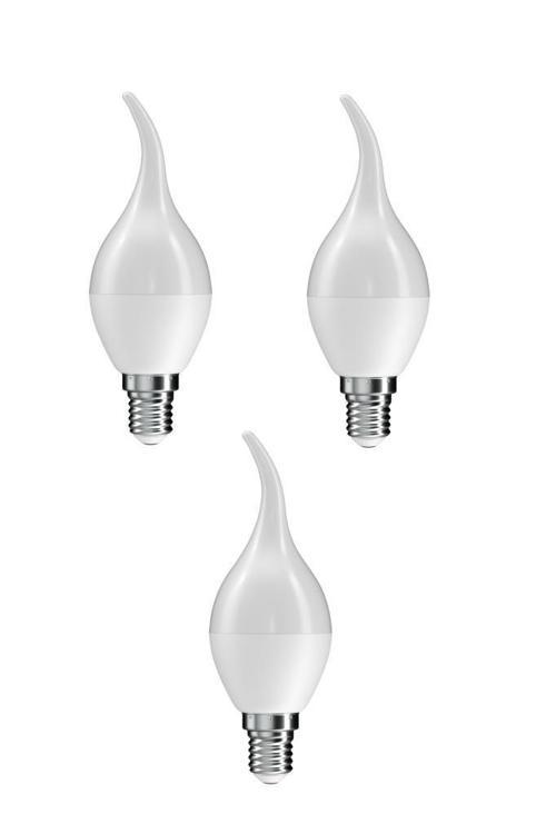 5W Kuğu Led Mum Ampul 3000K Sarı E14 3 Adet Kıvrımlı Ampul