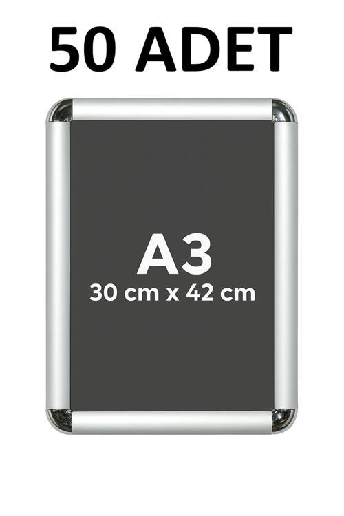 50 Adet A3 Eko Seri Çerçeve Rondo Köşe Aç Kapa Açılır Kapa