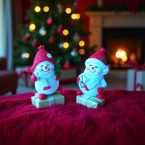 YILBAŞI DEKORASYON 2 Lİ KARDAN ADAM BİBLO 11 CM YILBAŞI DEKOR SÜSLEME