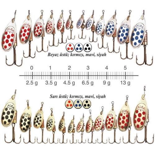 202 Döner Olta Kaşığı NO:3-BEYAZ-KIRMIZI