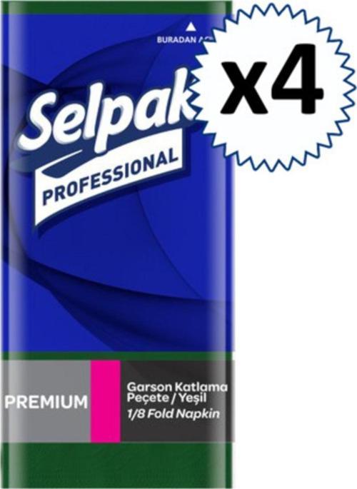 Garson Katlama Peçete 40x40 Cm Yeşil 50'li 4 Paket