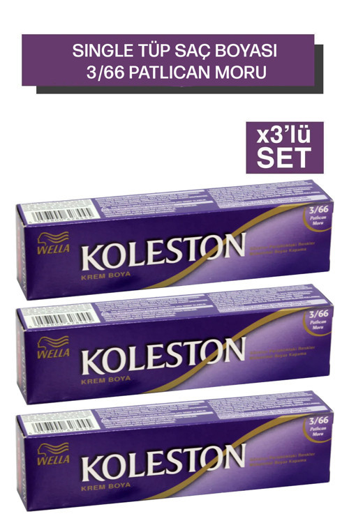 Koleston Single Tüp Boya 3/66 Patlican Moru 3x